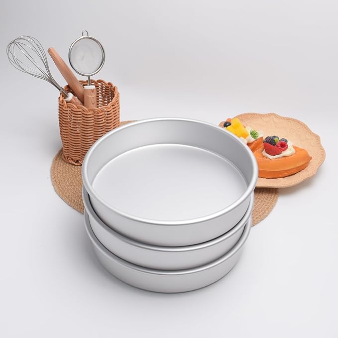 9×2 round Cake Pans Set of 3,Aluminum cake tin baing pan for birthday cake party (9×2 round Cake Pan,Set of 3)