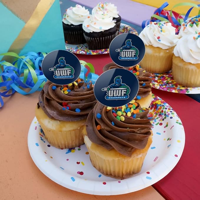 University of West Florida Primary Logo Cupcake Picks Toppers Decoration Set of 6