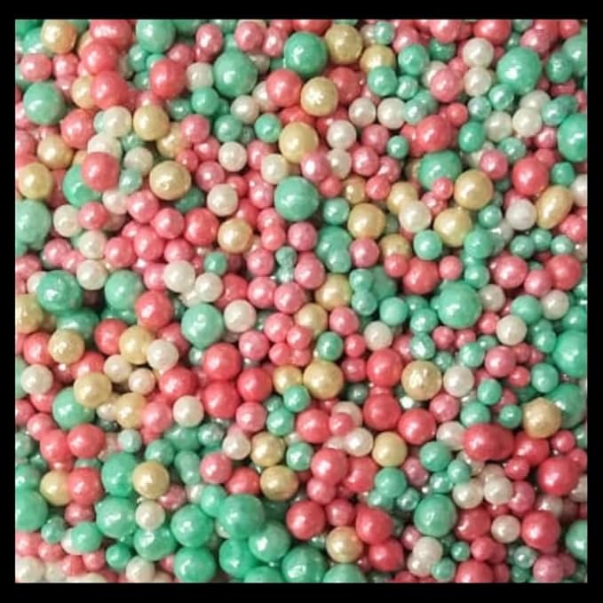 Confect Sprinkles - Love Disco Balls Sprinkles – Pink & Mint Pearl Mix, Decorative Cake Sprinkles for Cupcake & Cake Decoration – Vegan, Gluten-Free, Nut-Free, Soy-Free, Dairy-Free, Palm Oil-Free - 4.2 Oz