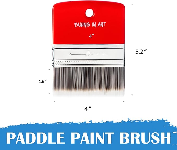 Falling in Art Flat Paddle Paint Brush, Scale Brush for Oil and Acrylic Paints,4 Inch