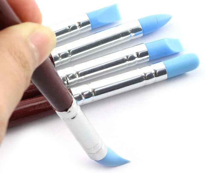 Tegg Clay Sculpting Tool 5PCS 5 Size Rubber Tip Silicon Brushes Pottery Clay Pen Shaping Carving Tools