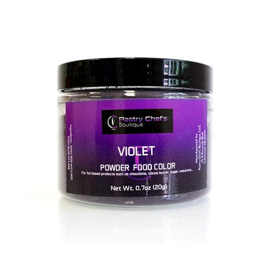 Pastry Chef's Boutique Fat Soluble Powder Food Color - Great for Coloring Chocolate and Cocoa Butter - 0.7 oz. - Violet Purple