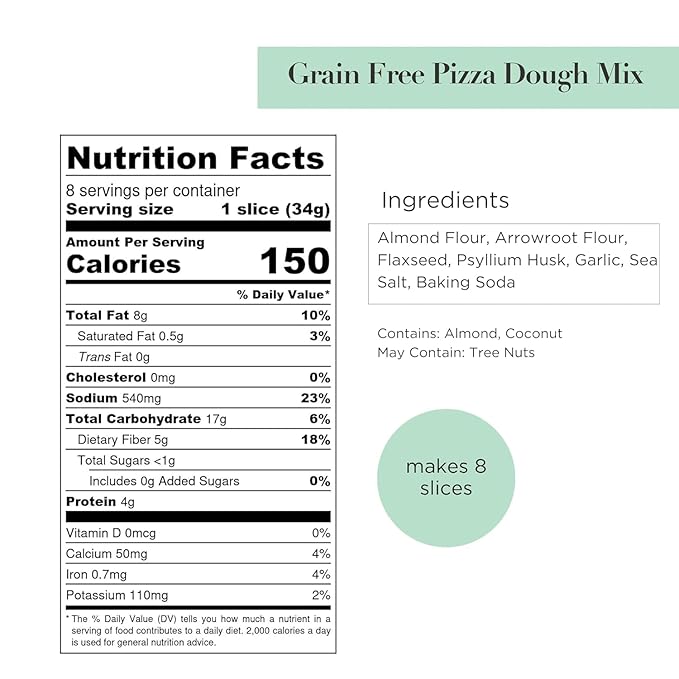 Stellar Eats Grain-Free Pizza Dough Baking Mix | Gluten-Free, Dairy-Free, Plant-Based, Paleo-Friendly | No Added Sugar | Almond Flour-Based | Non-GMO Project Verified, Kosher | 2 Pack