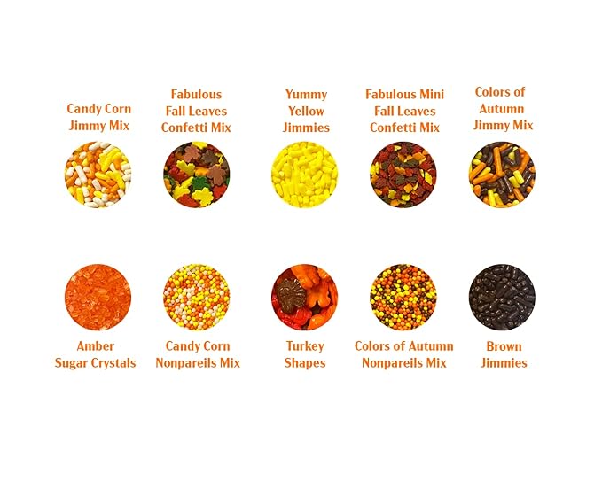 Mystic Sprinkles Autumn/Harvest/Thanksgiving Sprinkle decorating Kits (Thankful For Thanksgiving Sprinkle Decorating Kit 7.1oz)