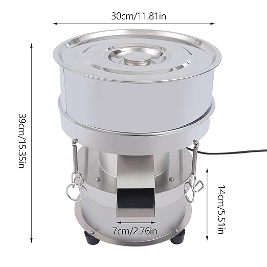 Electric Vibrating Sifter, Food Industrial Sifter Automatic Sieve Shaker 110V Electric Screening Vibrating Machine, 40 Mesh 60 Mesh Flour Powder Sifter for Sieve Particles Powders