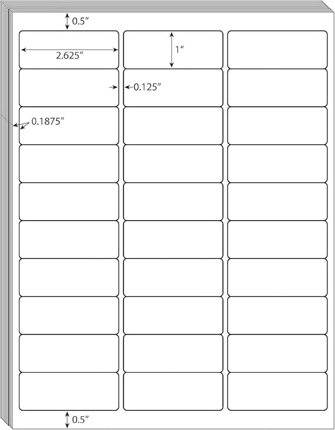 30 UP Labels 1" x2-5/8 Mailing Shipping Address FBA Label for Laser/Inkjet Printers, White Blank Sticker Name Tags, Printable Address Label (4000 Sheets, 120,000 Labels)