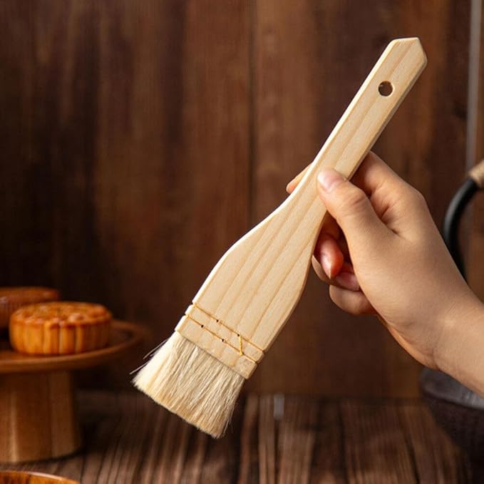 STOBAZA Wooden Handle Oil Brush 4 Pack Pastry Brushes for Baking Bbq Basting Brush for Grilling Kitchen Cooking Tool for Spreading Sauce Butter and Marinade