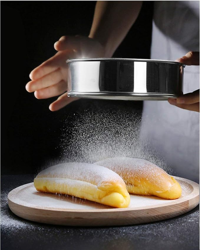 Flour Sifter for Baking - Stainless Steel 40 Mesh Small Tamis 6inch Round Sifter,Mini Fine Mesh Flour Sieve(6 Inch, 40m Mesh)