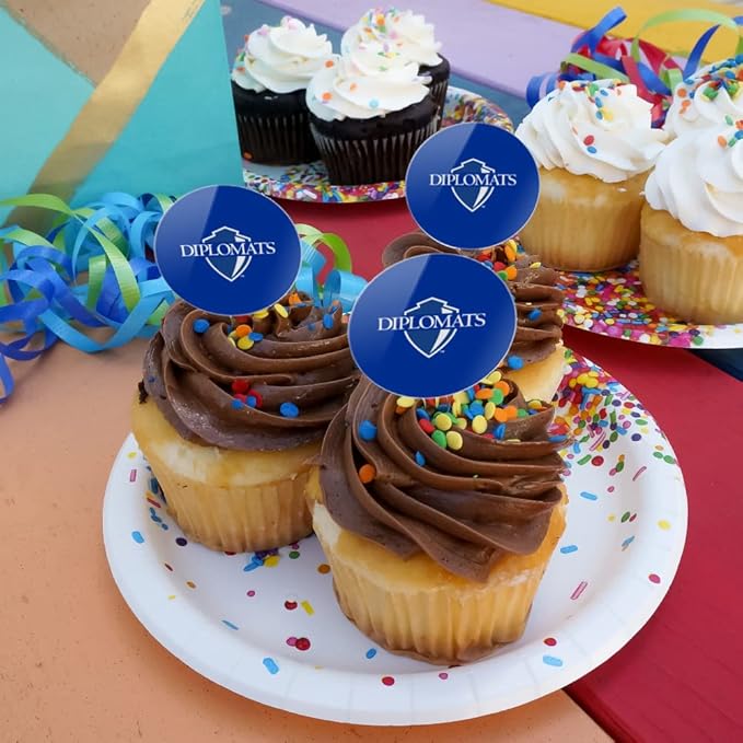 Franklin & Marshall College Primary Logo Cupcake Picks Toppers Decoration Set of 6