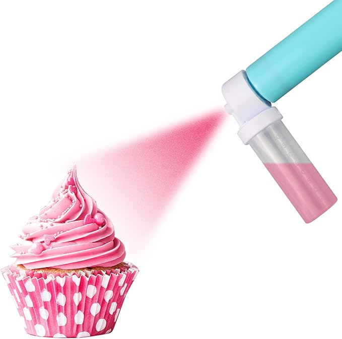 Rainmae Manual Airbrush for Decorating Cakes, DIY Baking Tools with 4pcs Spray Tube for Kitchen DIY Baking Cupcakes Cookies and Desserts Cake Icing Coloring Spray Gun for Decorating Cakes Supplies