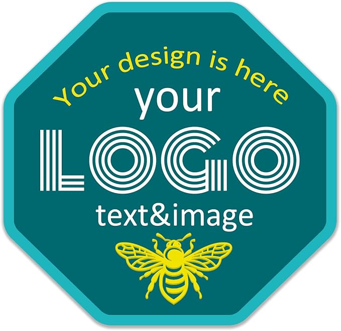 Custom Labels Stickers Personalized Business Logo Label, Self-Adhesive Jar Stickers, Organization Labels, Waterprof or not, Circle Shape, Multiple Sizes, from 30 to 1000pcs (Octagon)