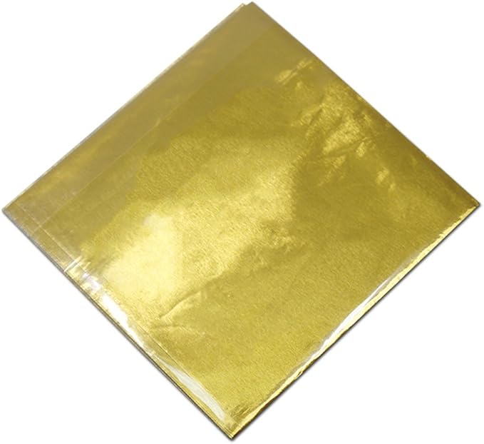 200 Pack 3.9x3.9 inch Golden Chocolate Wrappers Aluminium Foil Square Sweets Lolly Paper Wrapping for DIY Food Candy Packaging Decoration Party Favor Wedding Birthday Accessories