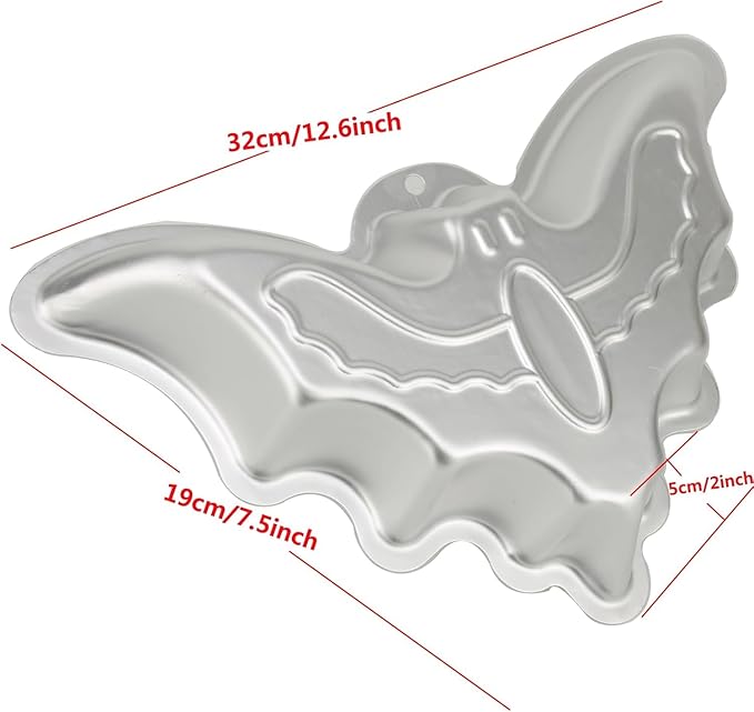 Bat Shape Cake Pan, 3D Birthday Cake Pan, Aluminum Alloy Cake Decorating Molds Nonstick Baking Tool