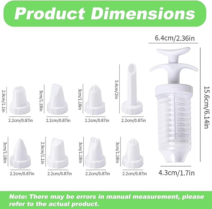 Suuker Cake Decorating Gun, Cupcake Icing Piping Kit, Cake Decorating Kit with 8 Piping Tips, Cupcake Injector/Decorating Icing Set, White