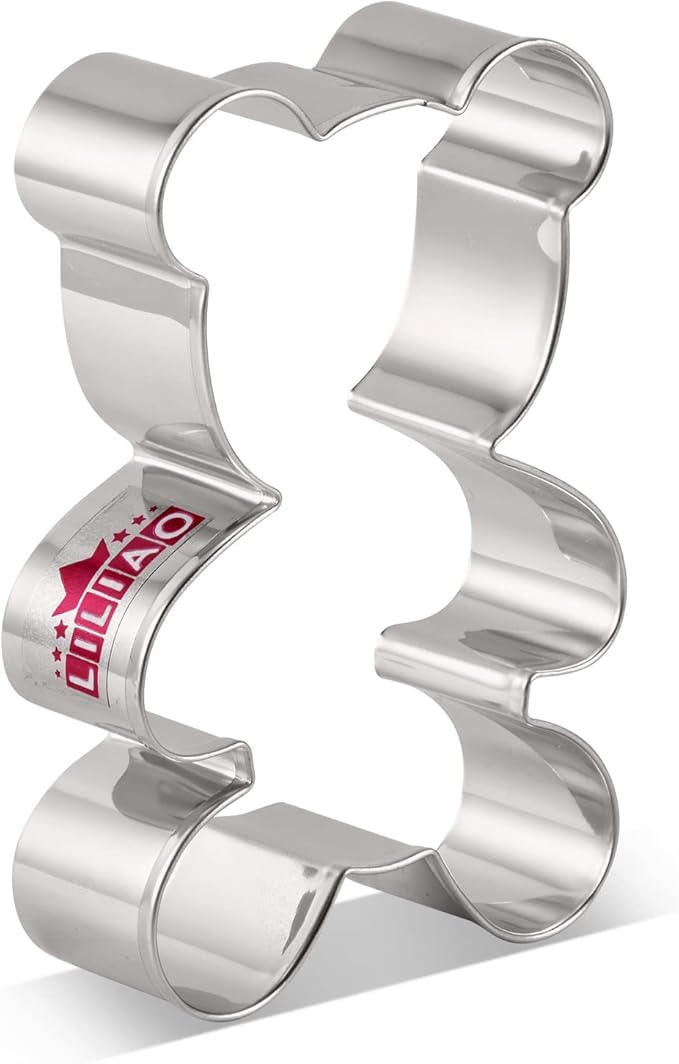LILIAO Teddy Bear Cookie Cutter for Baby Shower - 4.33 x 6.22 inches - Stainless Steel