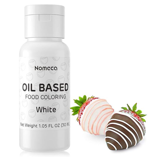 Oil Based Food Coloring for Chocolate - 30 Milliliters Upgraded Oil Red Food Color for Baking Cake Decorating, Edible Food Dye for Candy Melts Cookies Easter Egg Icing Fondant Meringues - White