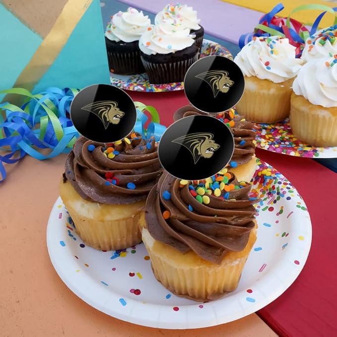 Lindenwood University Primary Logo Cupcake Picks Toppers Decoration Set of 6