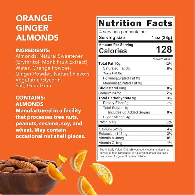 Earthside Farms Candied Nuts, Low Sugar Keto snack, Gluten Free, Plant Protein, Vegan, Whole, Natural, Superfood Healthy Snack, Pack of 6 (4 Ounce)