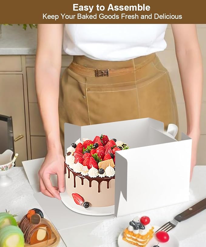 15-Pack 12x12x8 Inch Bakery Boxes with Shatter-Proof Window - Premium Food Grade Cake Packaging for Weddings, Birthday Parties & Gifts | Greaseproof, DIY Customizable Pastry Boxes