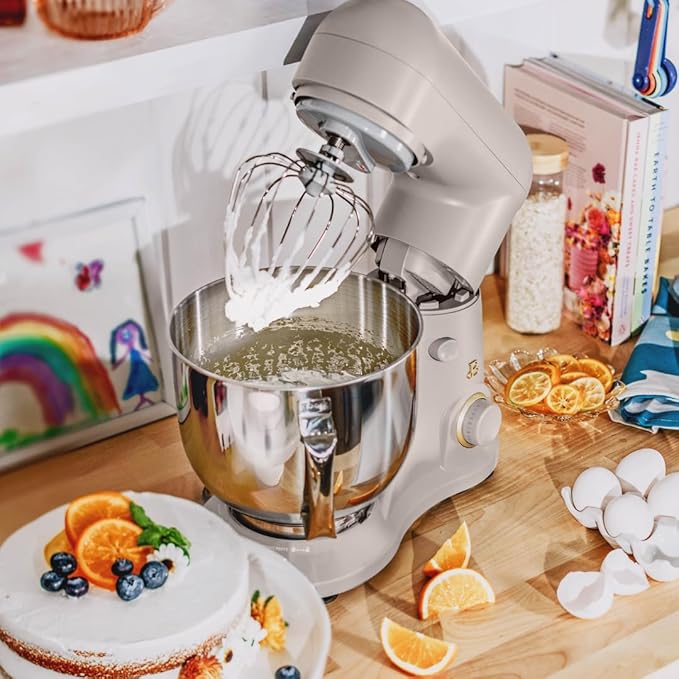 Beautiful 5.3QT 300W Stand Mixer with 12 Speeds, Tilt-Head, Splash Guard & Dishwasher-Safe Accessories, Soft Matte Finish – Mixes Up to 9 Dozen Cookies, Includes Dough Hook & Whisk (Porcini Taupe)