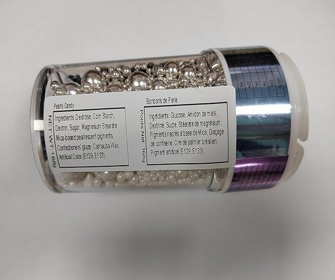 EPHVODI Sprinkles for Cake Decorations, Black Gold Silver and White Pearl Sugar Sprinkles for Cupcake Toppers Wedding Party Halloween Christmas Supplies