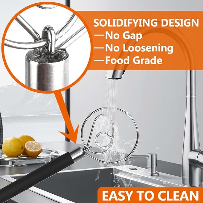 Guowall Stainless Steel Dough Whisk for Dutch Bread with Rubber Anti-slip Handle Manual Dough Mixer Pastry Blender Whisking Tools for Baking - 12 inch
