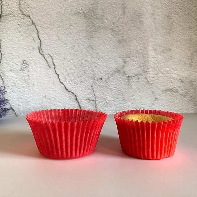 Red Cupcake Liners Standard Greaseproof Paper Baking Cups, 300-Count