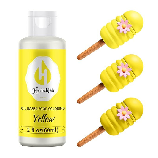 Yellow Oil Based Food Coloring – 2 fl oz Professional Grade Concentrated Oil Food Dye for Melting Chocolate, Candy Melts, Cake Pops, Strawberries & Baking