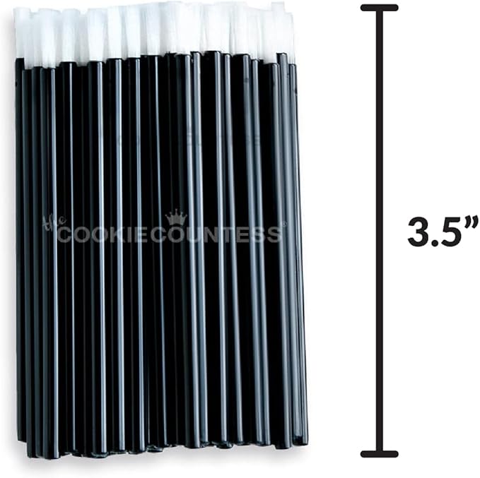 The Cookie Countess Value Pack of 120 Food Safe Paint Brushes for PYO Cookies