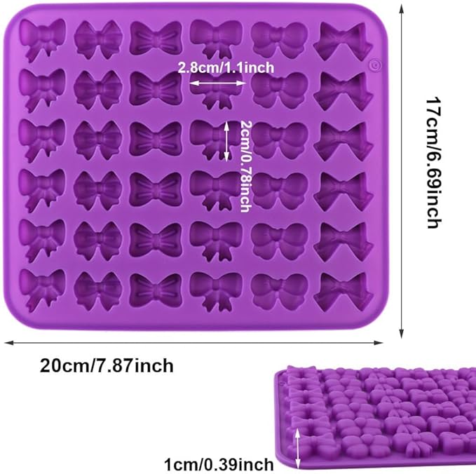 Candy Chocolate Mold Silicone Mold For Making Candy, Chocolate, Cake Decoration, Pudding, Cookies, Ice Cube (Bow mold)