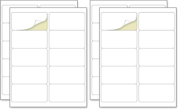 40 Sheets, 2" x 4" - Printable Labels Stickers, Mailing Address Labels for Laser/Inkjet Printers (Pack of 2)
