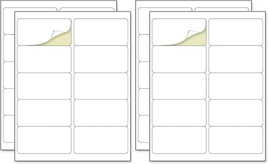 40 Sheets, 2" x 4" - Printable Labels Stickers, Mailing Address Labels for Laser/Inkjet Printers (Pack of 2)