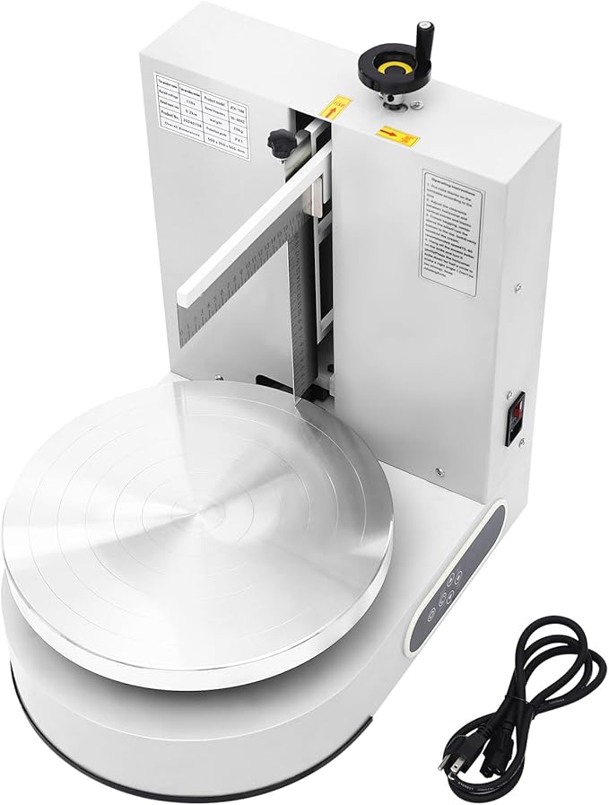 LOYALHEARTDY 200W Cake Spreading Machine with Turntable,Cake Turntable Adjustable Spatula, Touch Control, Cake Icing Machine, Pink - Perfect for Professional Cake Decorating (white)