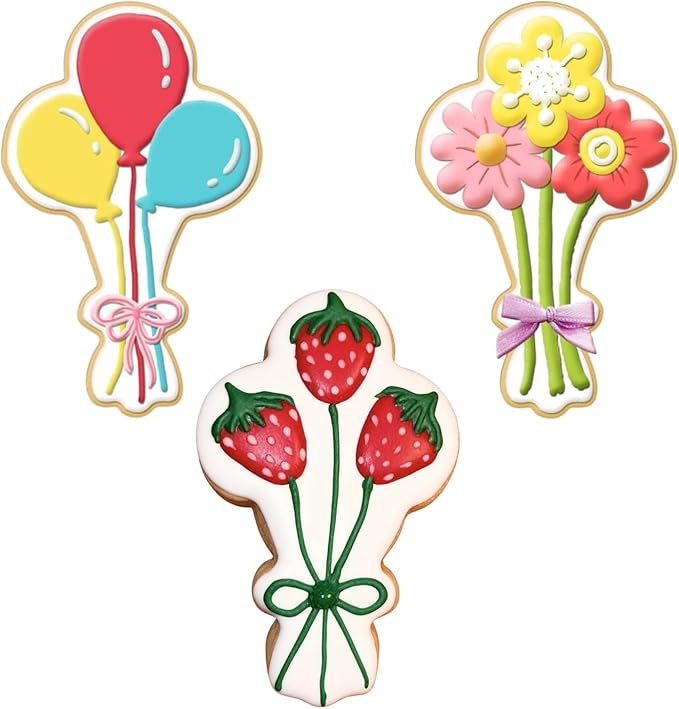 Balloon Cookie Cutter-4.5 Inch-Diswasher Safe-Metal Bunch Cookie Cutter Shape for Baking