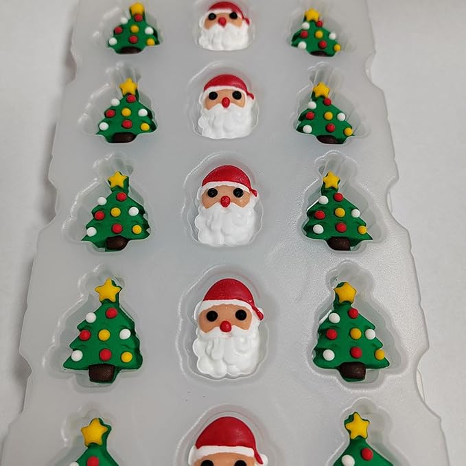 Edible Christmas Sprinkles for Cake Decorating, Edible Santa Claus Christmas Tree Cupcake Toppers for Cake, Cookies, Cupcakes, Baking, Ice Cream Desserts Supplies