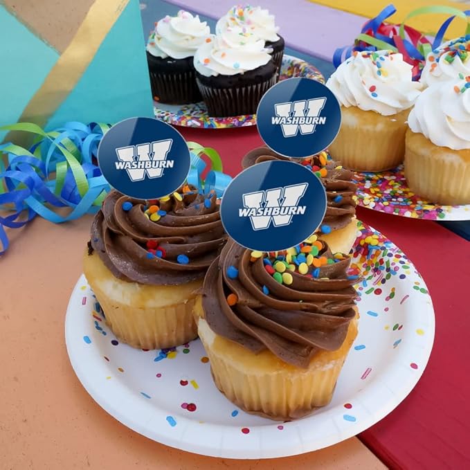 Washburn University Primary Logo Cupcake Picks Toppers Decoration Set of 6