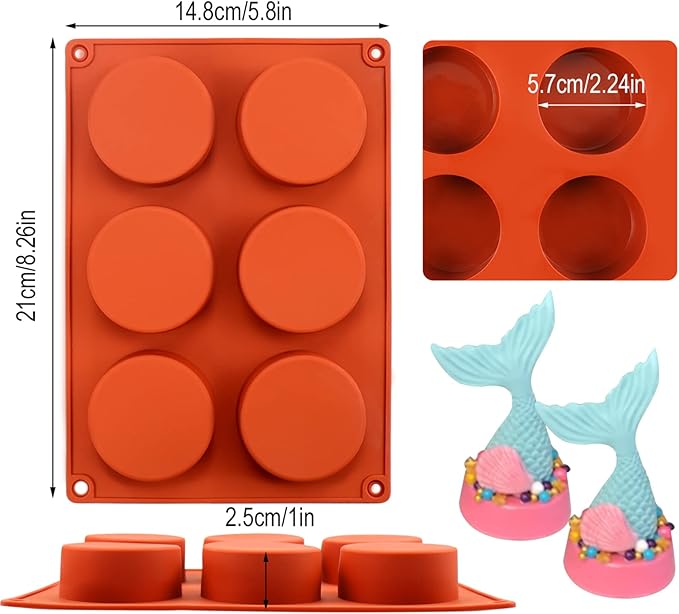 Palksky (3 Pcs) Round Cylinder Candy Mold/Chocolate Cover Cookie Mold for Sandwich Cookies Muffin Cupcake Brownie Cake Pudding Jello(Random Color)