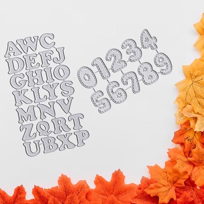 Capital Alphabet Letters Die Cuts for Card Making, Letters Numbers Cutting Dies Spelling Words Dies Stencils Embossing Template for Scrapbooking DIY Cards Album Crafts Supplies