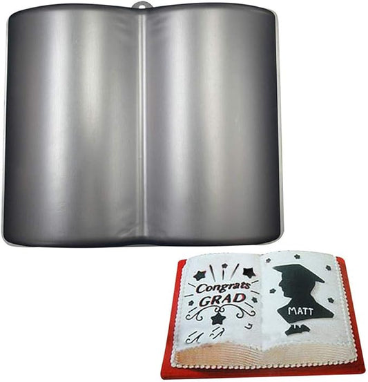 Ulalaza 3D Cake Baking Mold Book Shaped Cake Pan Aluminum Alloy Non Stick Bakeware