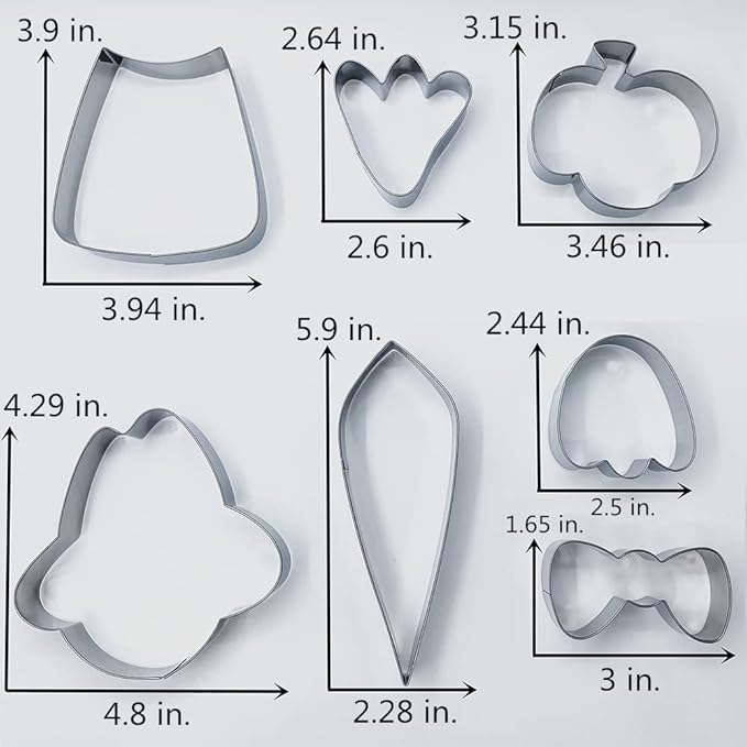 LILIAO Thanksgiving Turkey Puzzle Cookie Cutter Set, 7 Pieces, Stainless Steel