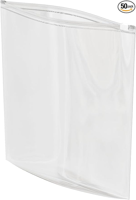 50 Count - Slider Zip Jumbo Food Storage Bags, 16" x 18" 3 Mil Heavy Duty, Extra Large, Strong & Durable For Freezer Storage. GPI