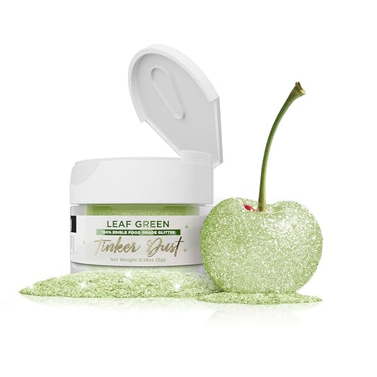 Bakell - Leaf Green Tinker Dust (5g, 1x Jar) Edible Glitter for Food, Desserts, and Beverages!