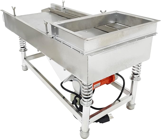 Electric Vibrating Sifter with 0.5mm Screen Straight Vibrating Sieve Shaker Stainless Steel Linear Sifter Machine Linear Shaker Single Motor 110v