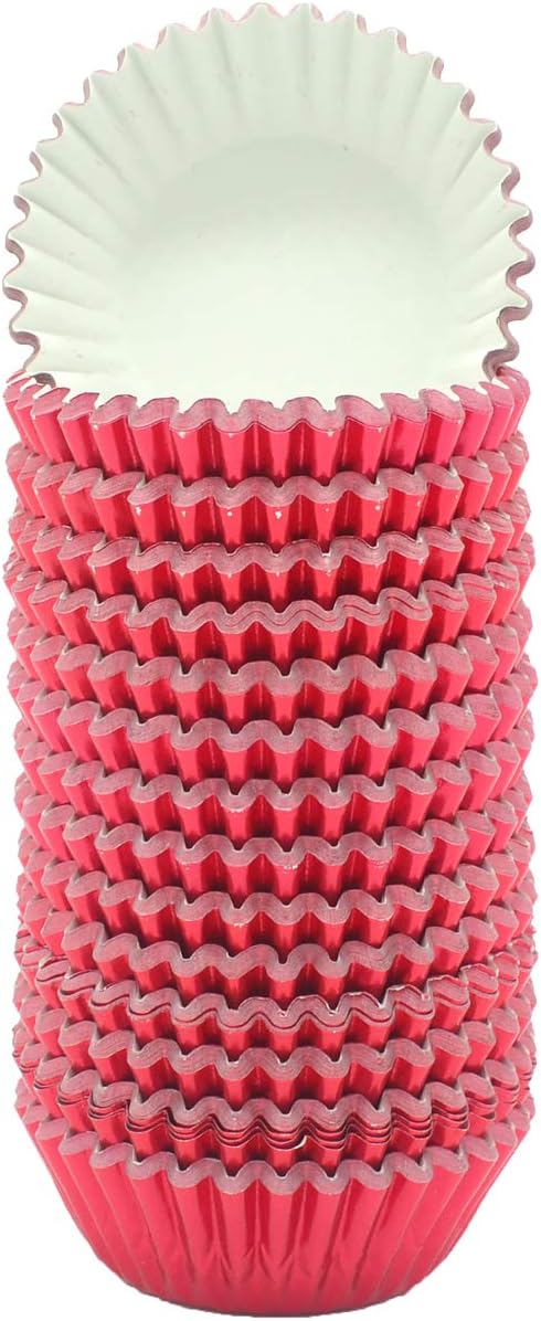 Mini Red Foil Cupcake Liners Muffin Baking Cups for Party and More, 300-Count