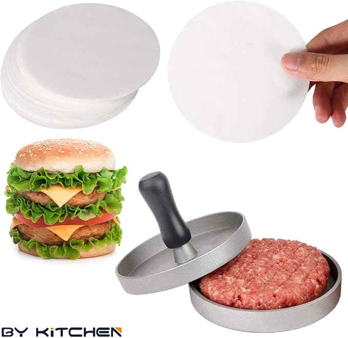 Burger Patty Paper Rounds for 4/4.5 Inch Burger Press, 200pcs 4.5inch Baking Parchment Rounds/Hamburger Patty Paper Sheet for Separating Burger Patty, Cookies and More (5.5/6/7/8/9/10/12in Available)