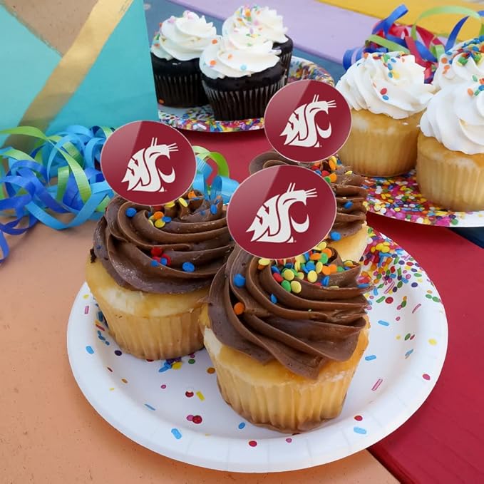 Washington St Primary Logo Cupcake Picks Toppers Decoration Set of 6