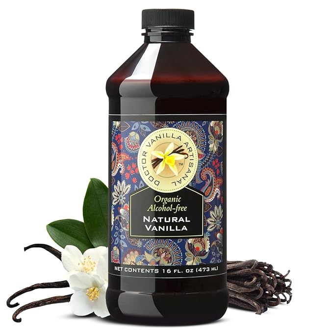 Organic Alcohol-Free Natural Vanilla for Baking, Sweet Drinks and More, Handcrafted from Madagascar Bourbon Vanilla Pods, Halal Certified, 16 Oz Bottle