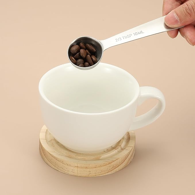 PATIKIL 2pcs 2.5ml Tablespoon Measuring Spoon, 1/2 Tbsp Measuring Spoon Stainless Steel Individual Measure Scooper Only for Ground Coffee Loose Tea Powder