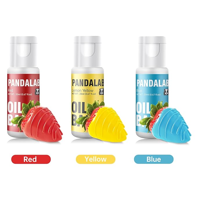 Oil Based Food Coloring for Chocolate - Red Yellow Blue Edible Baking Food Dye for Chocolate, Candy Melts, Cakepops, Cakesicles, Fondant, Butter, Meringues, Donuts - 0.67 Fl.Oz Bottles