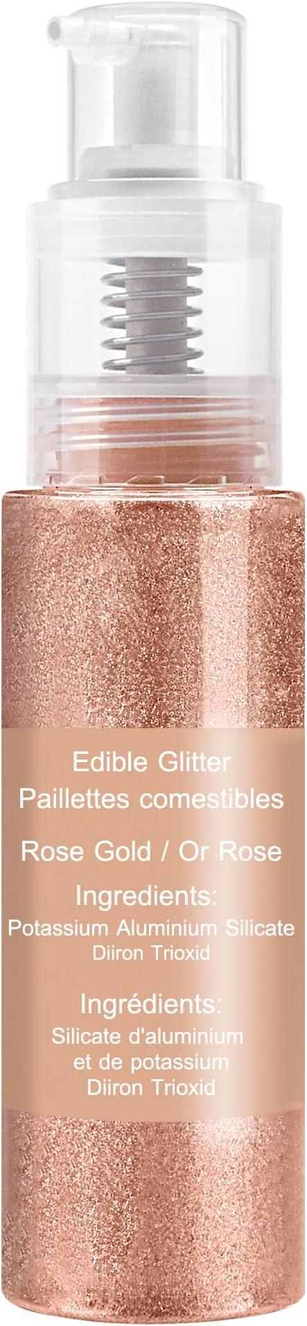 Edible Glitter Spray - 22g Edible Luster Dust Metallic Food Grade Glitter for Drinks, Cake Decorating, Baking - Edible Food Coloring Powder Shimmer Glitter for Cocktail, Icing, Candy (Rose Gold)
